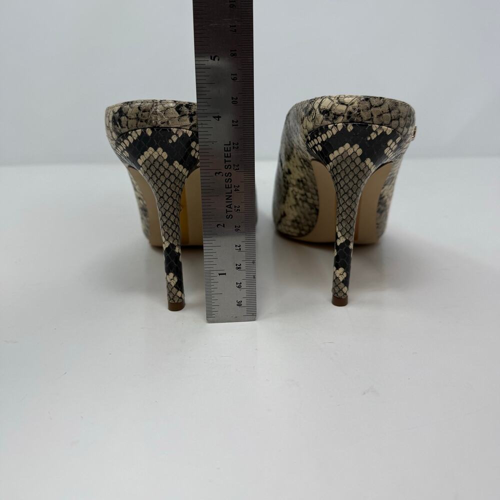 Sam Edelman Harlee Embossed Snake Print Mule Heels Sz. 7.5 Slip On EUC - Picture 6 of 13